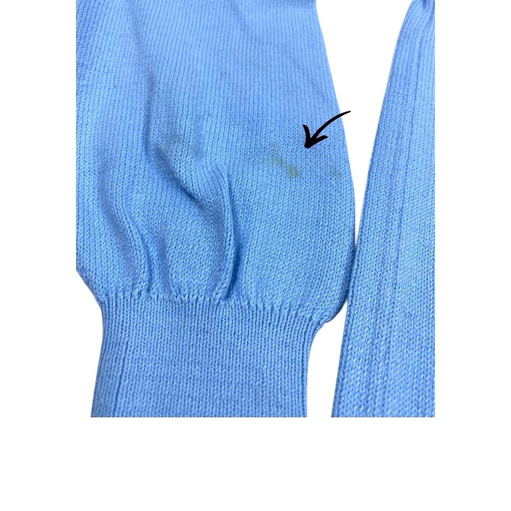 Vintage Titleist Pullover Sweater V-Neck Mens MED Blue Cotton Made in Scotland‎ - Picture 8 of 8
